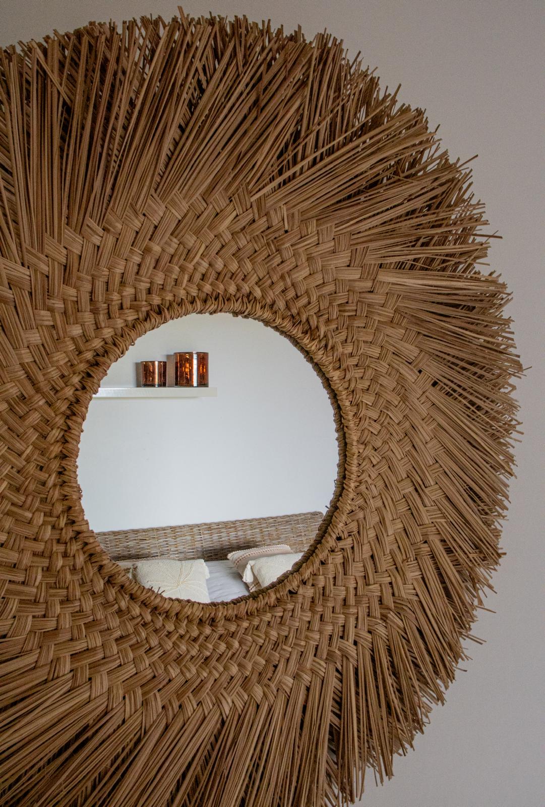 Miroir en fibres naturelles